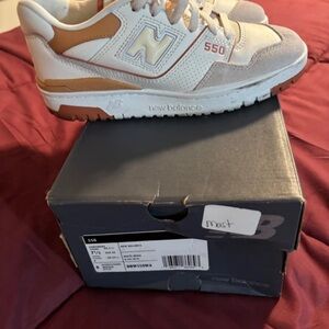 New Balance 550 White and Orange Sneakers